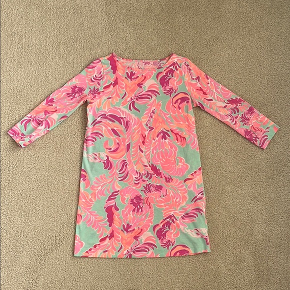 Lilly Pulitzer Other - Girls Lilly Pulitzer Mini Marlowe T-Shirt Dress Love Birds Poolside Blue Size XL